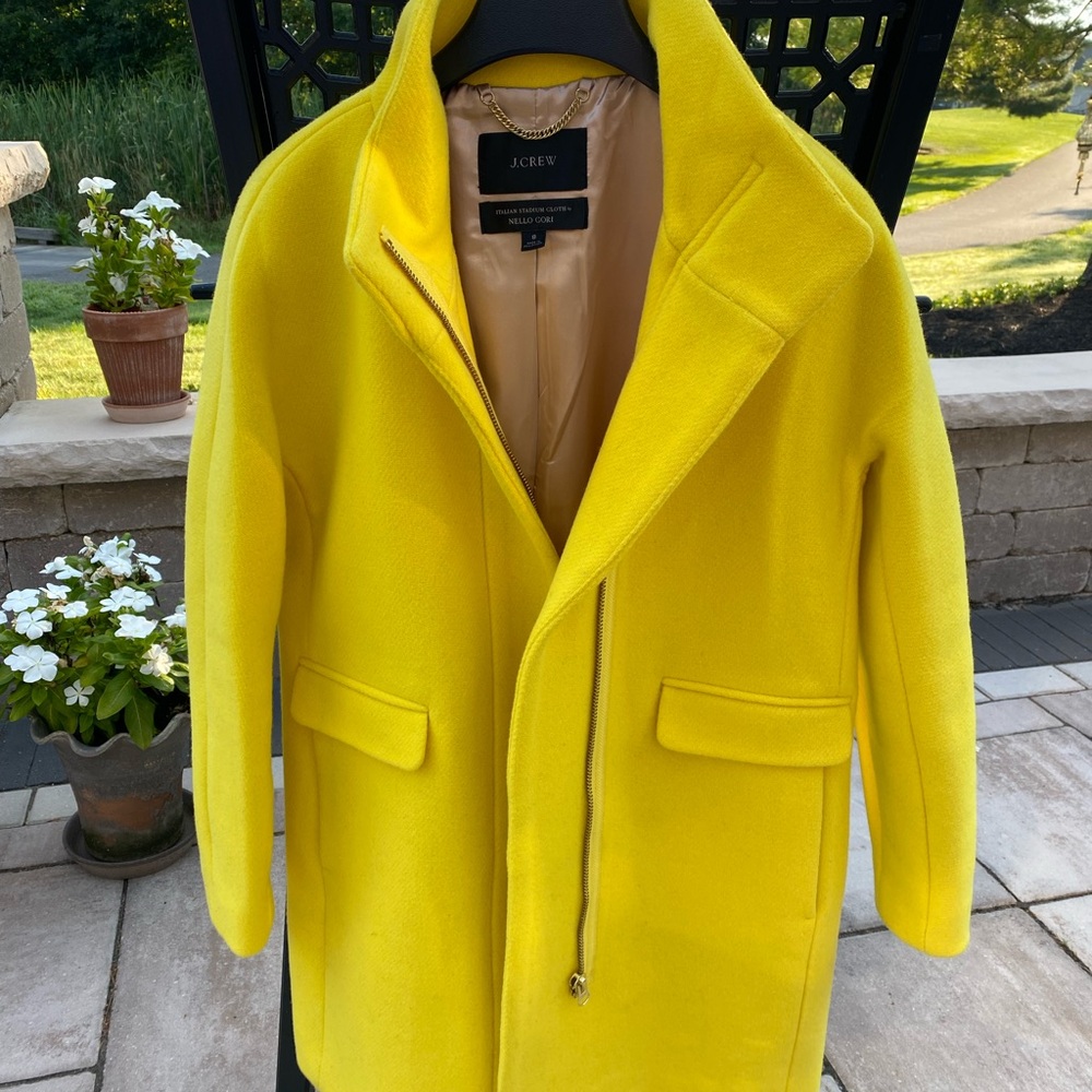 J. Crew Vibrant Yellow Stadium Wool Coat